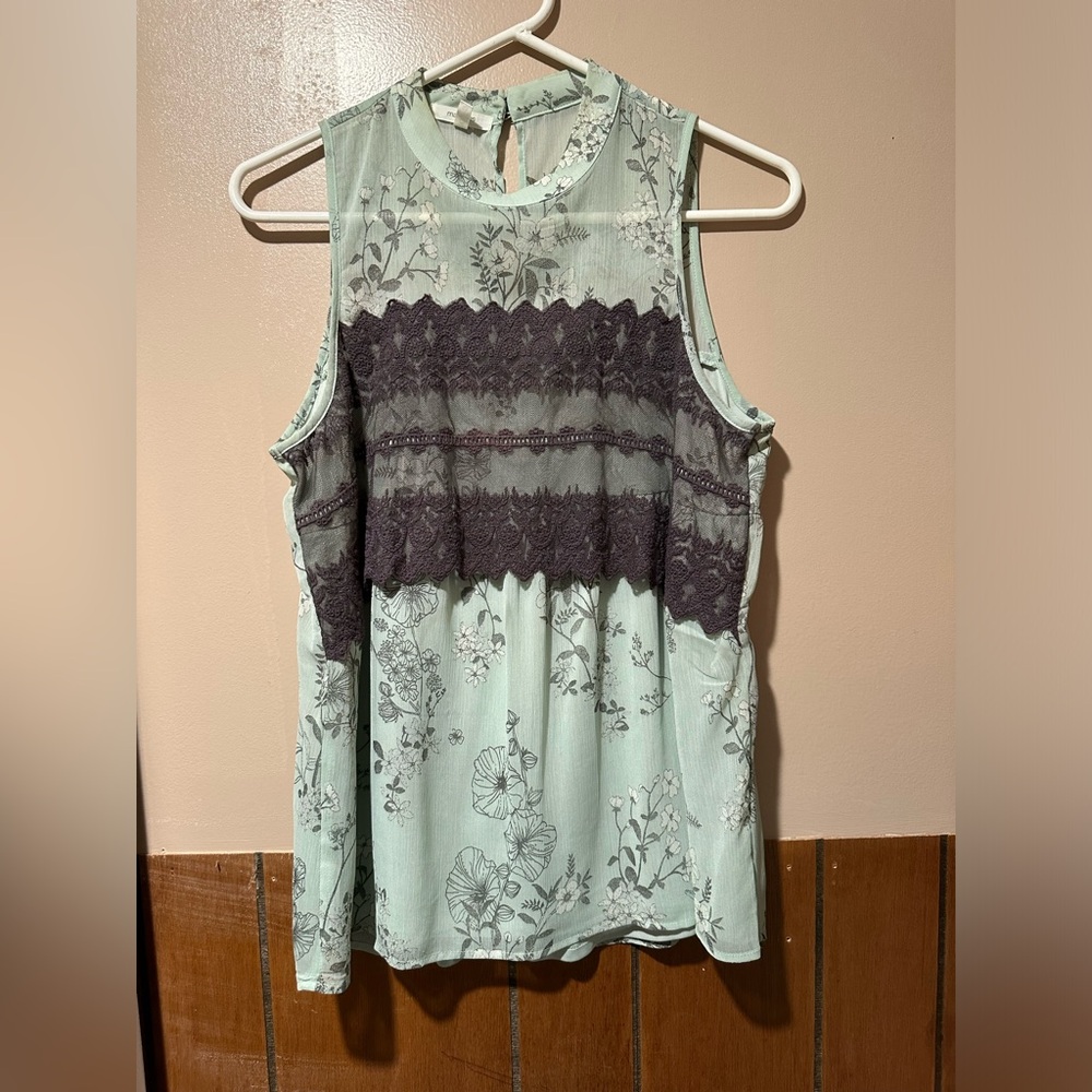Maurice’s Sleeveless blouse with lace detail on front